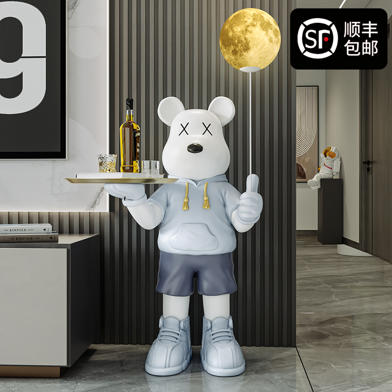 暴力熊落地大型摆件电视柜客厅玄关家居饰品钥匙收纳乔迁新居礼品