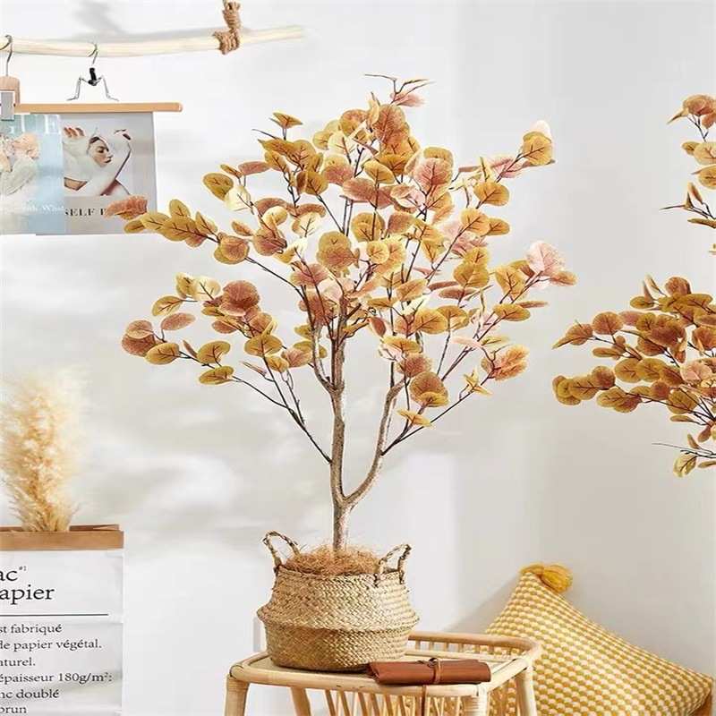 仿真绿植尤加利叶盆景室内室外落地装饰金钱树布景北欧风家居软装