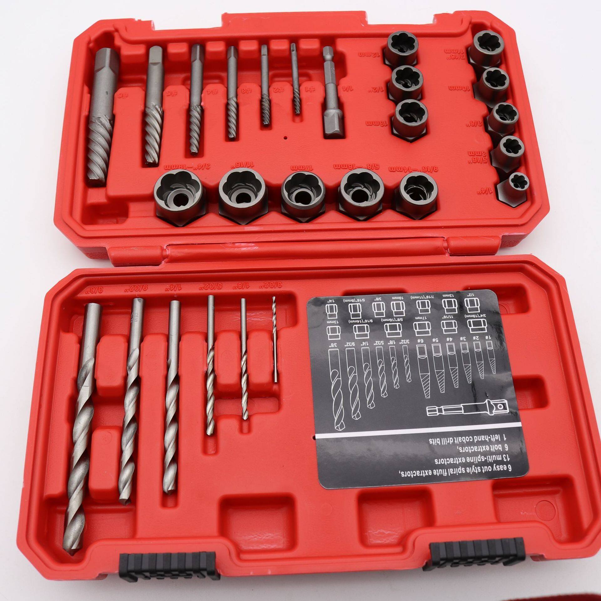 跨境 26pc取出器套装螺帽破损残缺螺丝螺母取出器断丝取出器工具