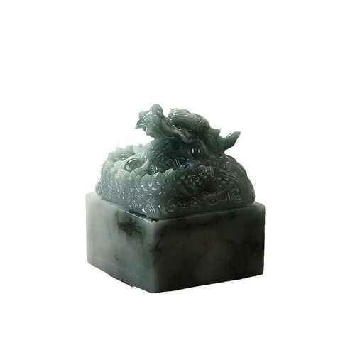 2025新款树脂玉色中式龙印烟灰缸功夫茶具配件办公客厅茶几烟灰缸