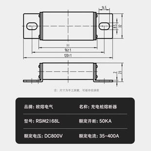 DC1000V直流充电桩熔断器新能源汽车熔断器RSM2168L 100A RSZ307