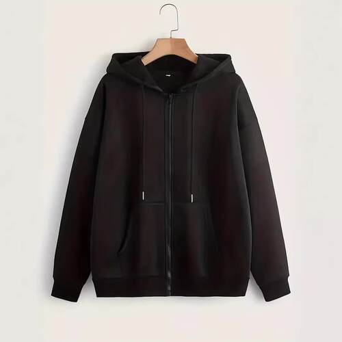 Women Pocket Zip Up Hoodie Sweatshirts Sleeve Adjustable