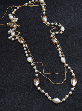 长款项链韩版时尚马眼水晶项链