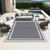 野餐pp地垫抗老化管房车编织防水户外垫甲板露营庭院双层地毯沙滩