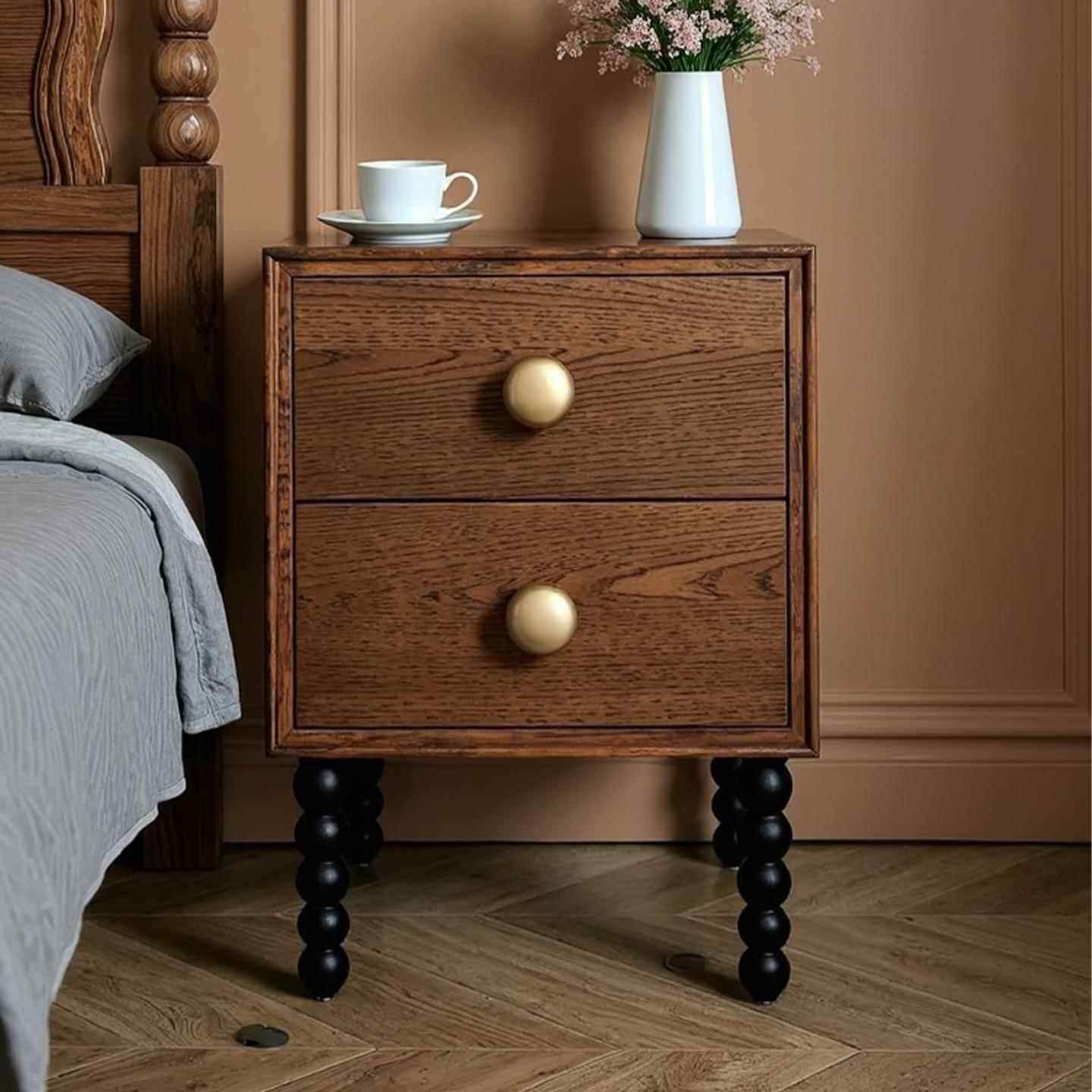 法式中古风实木床头柜小户型家用卧室储物收纳柜子落地露比床边柜,住宅家具,床头柜,淘宝优惠券,粉丝福利购,淘宝优惠卷