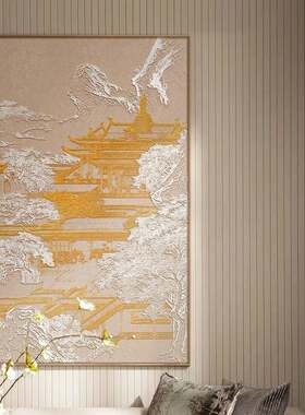 中式客厅沙发风景装饰画《山河望岳图》餐厅浮雕肌理大幅竖版挂画