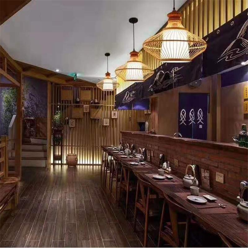 新中式手工编织竹吊灯直销餐厅客栈民宿客厅原生态艺术造型灯