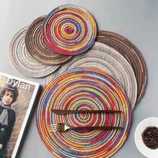 Woven Vinyl Individual Round for Table Placemats Placemat