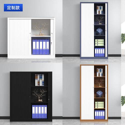 钢制卷帘门文件柜公室铁皮柜财务凭证资料存储柜带锁档案柜定制