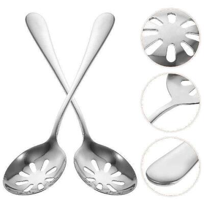 2 Pcs Tableware Colander Serving Utensils Skimmer Spoon