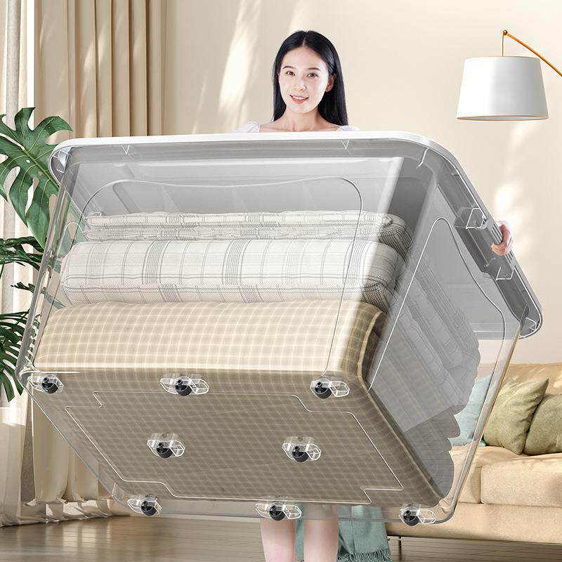 透明收纳箱特大号家用衣服被子卧室整理箱客厅儿童玩具超大储物箱