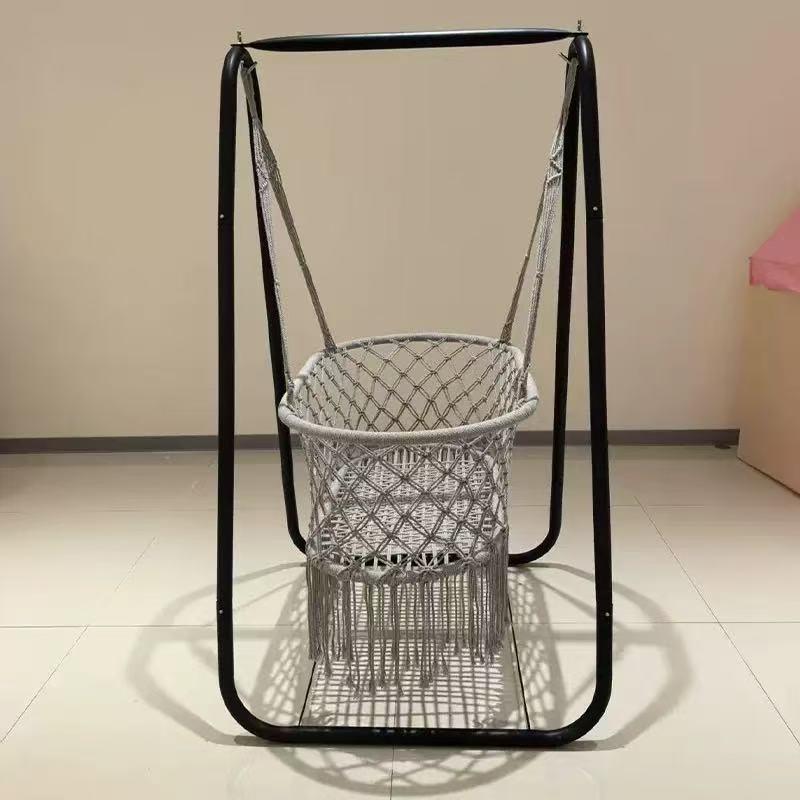 工跨境儿659童吊篮编宝网状棉绳安抚宝摇手制流苏悬挂式婴儿悬挂