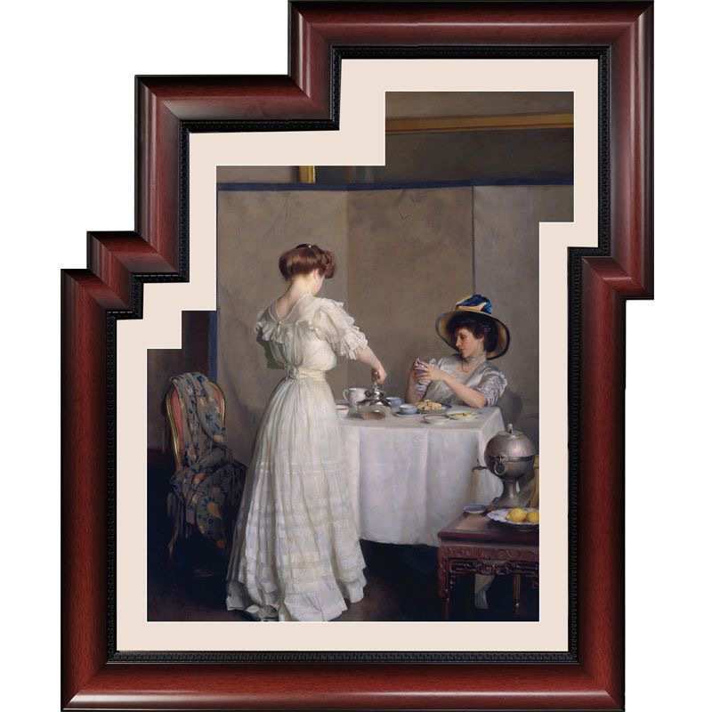 法式复古挂画轻奢家用餐厅竖版高档壁画墙面异型框欧式创意装饰画