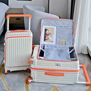 箱盖宽拉杆行李箱大容量仓旅杆行女20寸可登机PC 侧开 新款 深新款