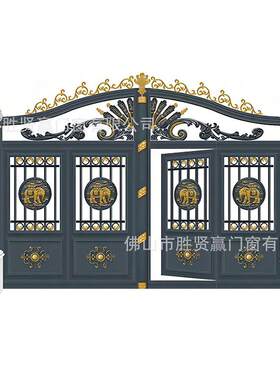 铝艺大门户外别墅庭院门花园铁艺大门围墙防护门高端自建房推拉门