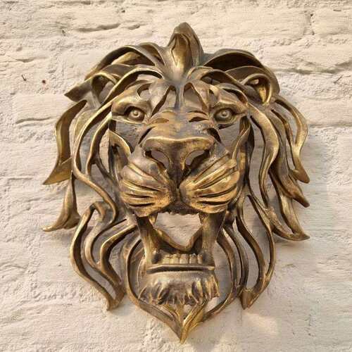跨境新款 Lion Head Wall Mounted Art 狮子头壁挂艺术金属雕塑