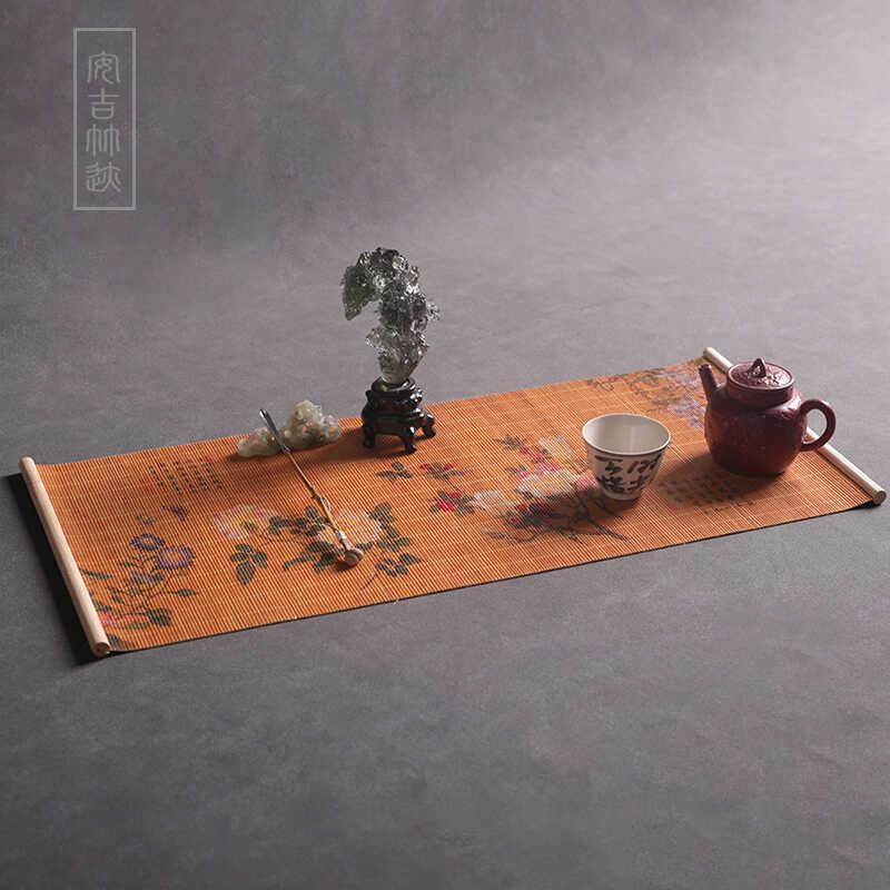 新国风茶巾桌布古典竹席主人席禅意隔热茶垫茶台摆件高端古画 画,居家布艺,茶席,淘宝优惠券,粉丝福利购,淘宝优惠卷