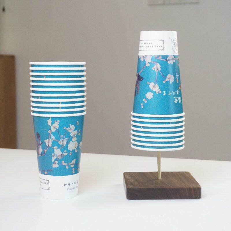 一次性杯子架纸杯水杯收纳层架奶茶咖啡店吧台取杯器家用商用置物