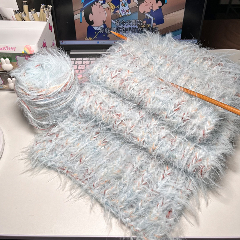 DIY马海毛批发围巾渐变毛线纱线