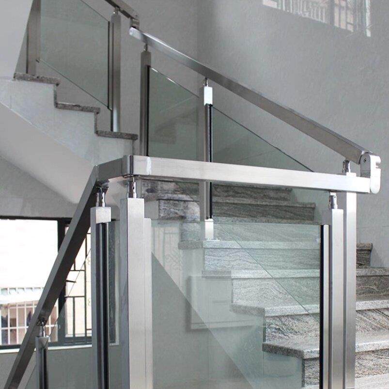 楼梯扶手钢化玻璃护栏不锈钢立柱室内家用农村自建房别墅阳台栏杆