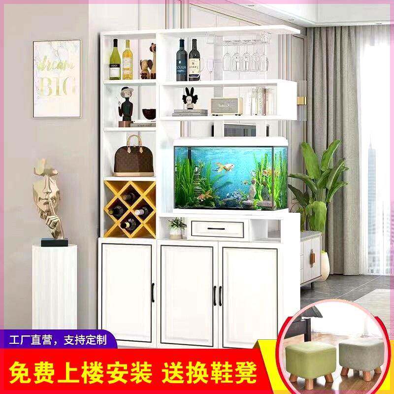 入户玄关柜鱼缸柜客饭厅酒柜隔断柜欧式轻奢门厅屏风柜进门鞋柜