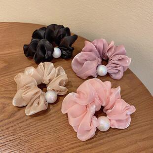 Ins Mesh Ring Pearl Bowel Large Accessories Hair Pig