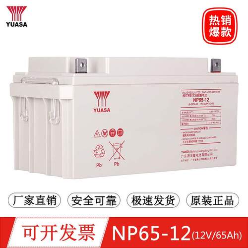 汤浅蓄电池12V65AH直流屏NP65-12太阳能UPS电源应急铅酸电池YUASA