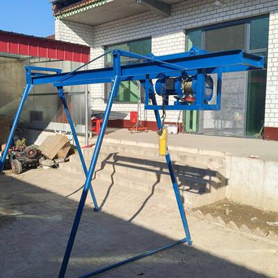 直滑式吊运机双轨道手动推拉直进直出建筑装修提升机家用升降吊机