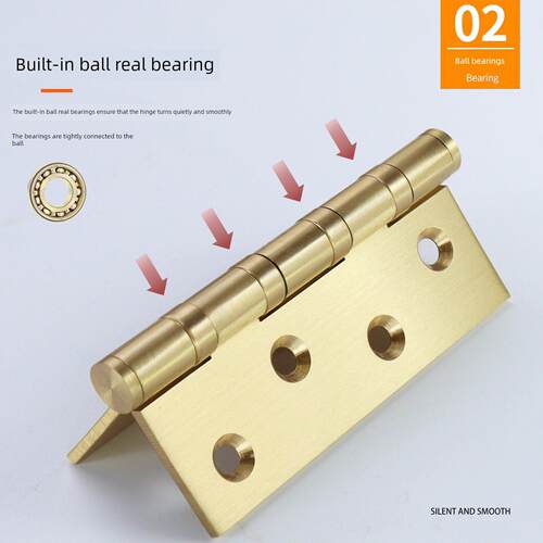 加厚4mm纯黄铜铰炼4英寸5英寸无声轴承折叠木门门铰炼全铜铰炼平