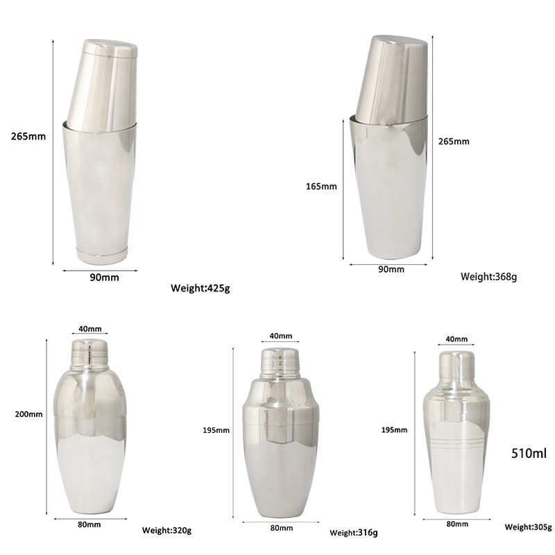 304不锈钢美式磨砂调酒器波士顿 做旧摇酒壶雪克壶蚀刻刻花厅杯