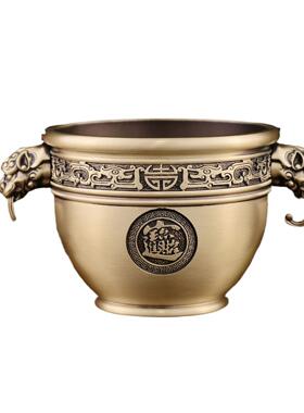 象鼻缸KM01招米宝黄装铜米缸进家用室内办摆公室开业送礼开运饰件