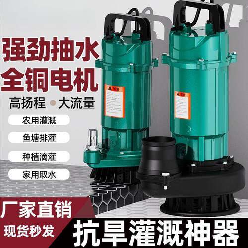 上海潜2水泵2MXO灌0V泵抽水家用清水泵农用溉水泵抽水流量人民高