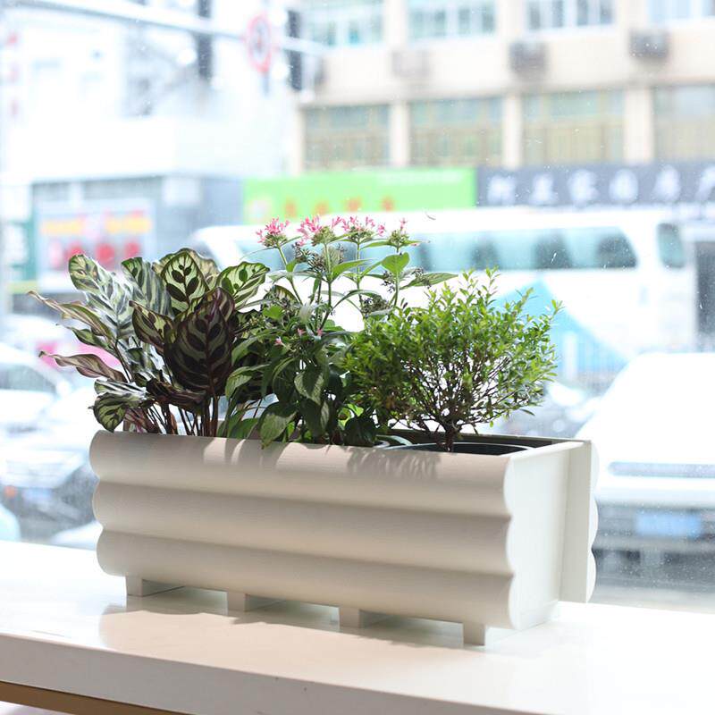 种月季花盆椭圆形栅栏花盆塑料花槽户外庭院种植箱阳台花盆长方形