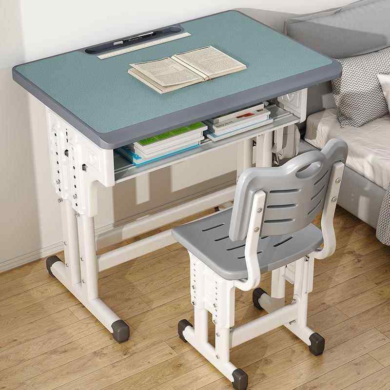 QOS儿童书桌套装学习椅桌2025新可升款降组合一体一整套桌椅课男