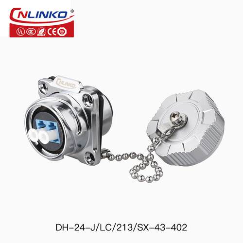 凌科DZ-24光纤快速连接器 单模双芯耐磨压LC防水光纤航空插头插座