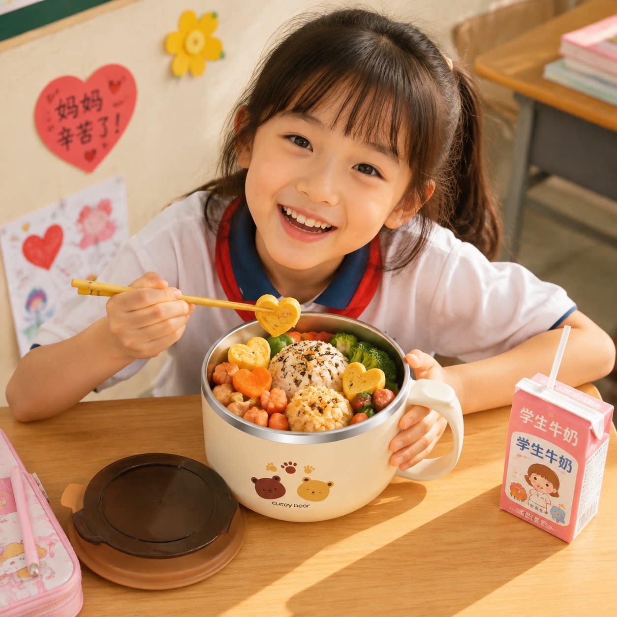 饭碗食堂打饭专用个人泡面碗带盖上班族保温儿童饭盒小学生不锈钢