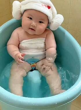 宝宝夏季洗澡桶一体凳0-6岁儿童泡澡桶可坐沐浴桶婴儿座椅桶加厚