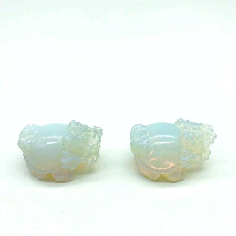 厂家直销天然蛋白石小摆件家居装饰品客厅雕刻精美摆设简约美化