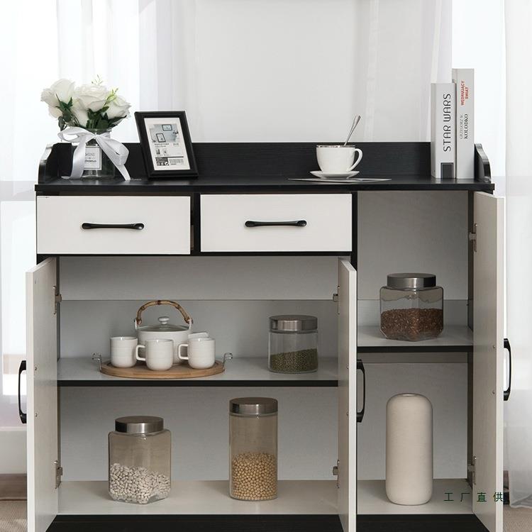 岩餐边柜现代简约客厅柜子茶水柜QTO靠厨墙一体储板物柜房备碗餐