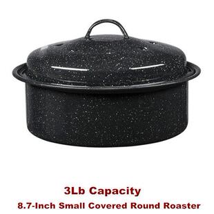 Small Covered Round Roaster Enamel Steel Cookware Cookware