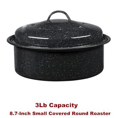 Small Covered Round Roaster Enamel Steel Cookware Cookware