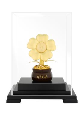 正品金箔摆有钱花家装饰工居艺品开件业乔礼品办公室客迁厅桌面摆