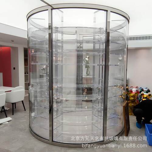 亚克力透明粘接储物柜圆柱酒柜储物柜有机玻璃博古架多宝格收纳柜