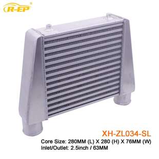 汽车中冷器改装 发动机涡轮280x280x76mm铝合金冷却中冷散热器通用