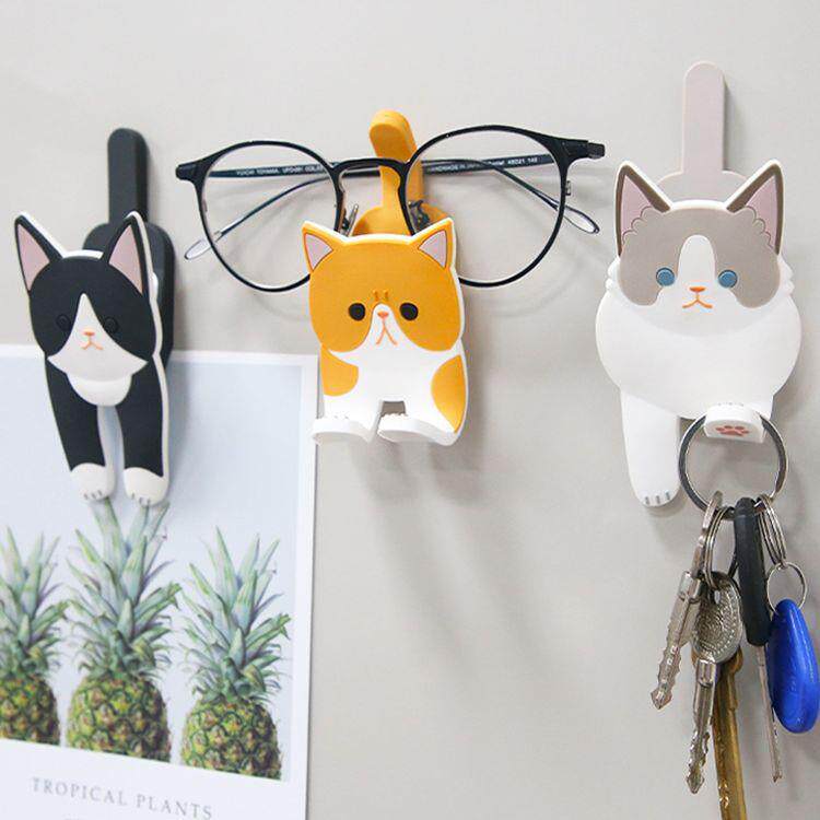 冰箱贴卡通动物磁贴可爱猫咪挂钩创意家居收纳装饰品夹子磁吸