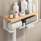 胡桃木吹风机置物架卫生间壁挂免打孔支架电吹风挂架风筒收纳架子