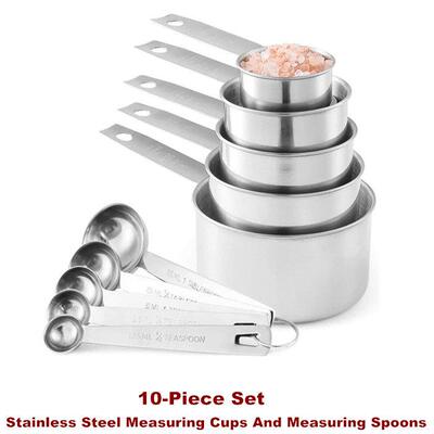 Stainless Steel Measuring Cups Spoons Cooking Baking Gadgets