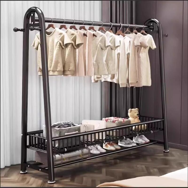 加厚衣帽架可移动晾衣架落地室内服装店挂衣架结实承重衣服收纳层