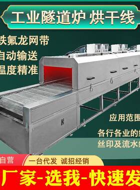 隧道炉烘干线食品隧道烘烤炉高温工业铁氟龙网带隧道式烘干机厂家