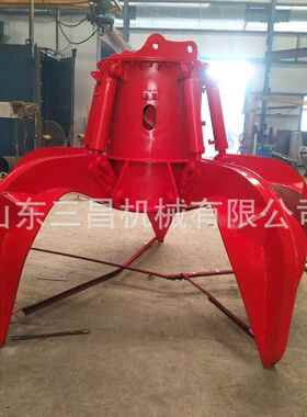 行车梅花抓4瓣5瓣抓钢机电动无线遥控旋转液压废铁抓钢器